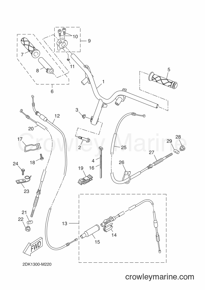 Yamaha Motors YN50E (2DK2) [020] - STEERING HANDLE & CABLE