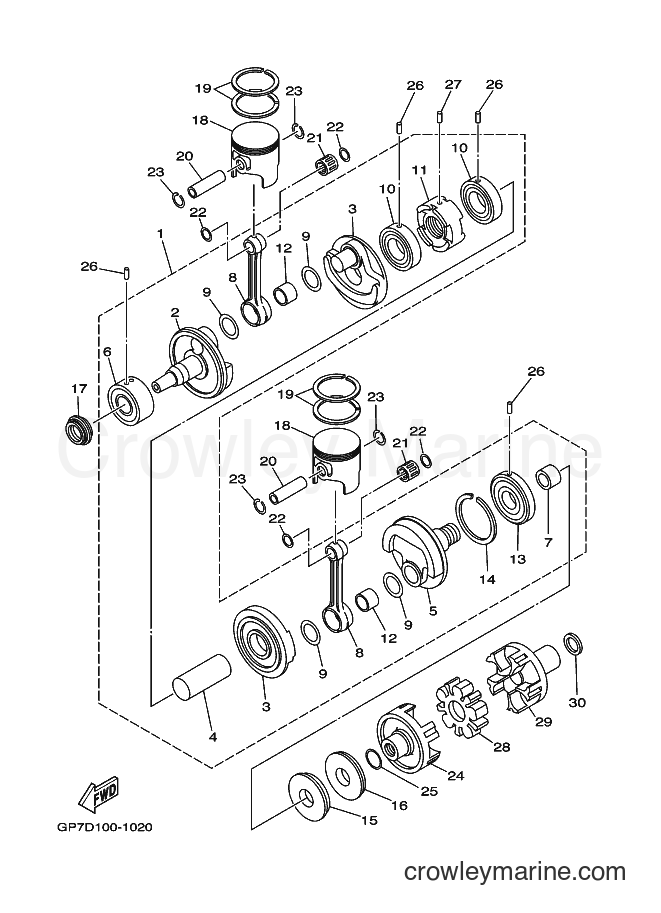 Yamaha Motors GP760-Z (GP7D) [010] - CRANKSHAFT & PISTON