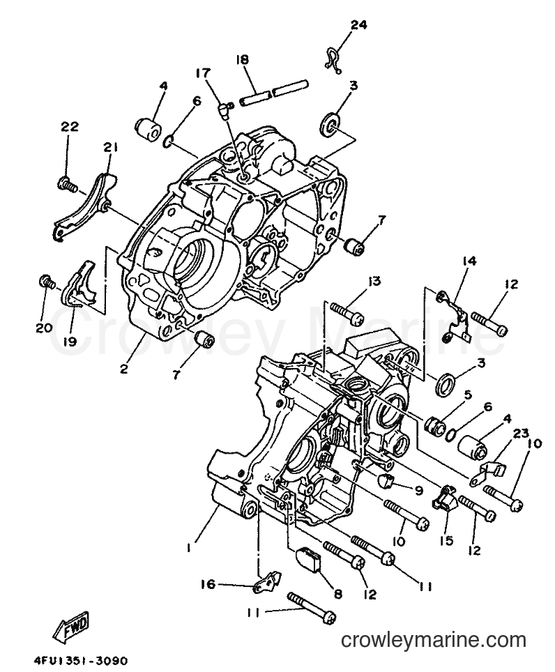 1993 Dirt Bike TDR125 - TDR125 (4GW1) [999] - CRANKCASE