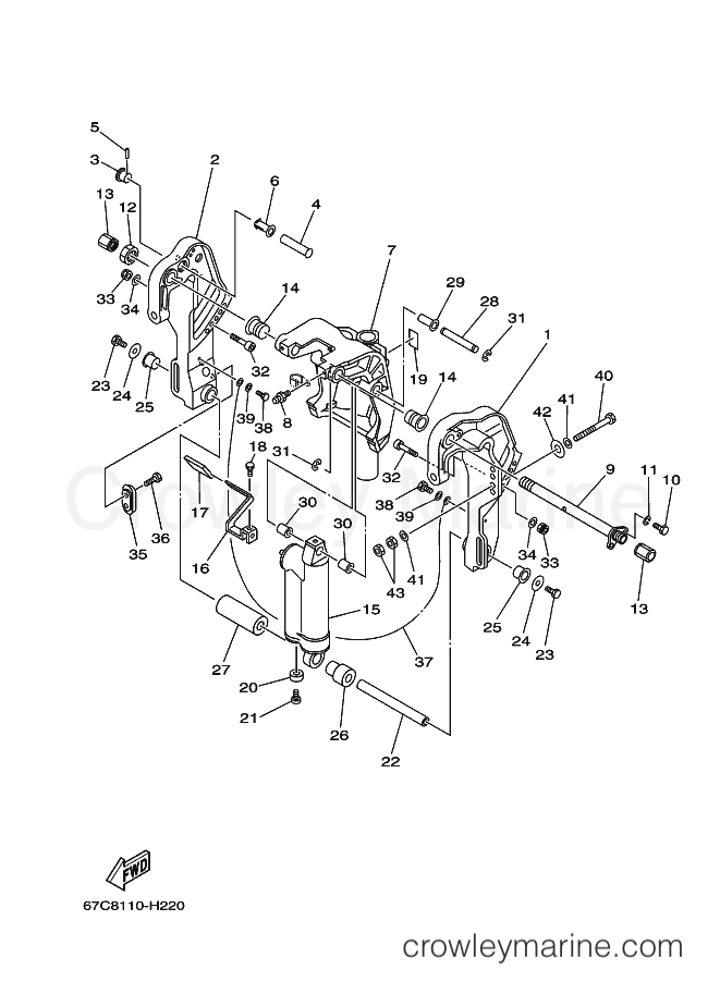 Yamaha Motors F40BMHDS (67C8) [060] - BRACKET 1