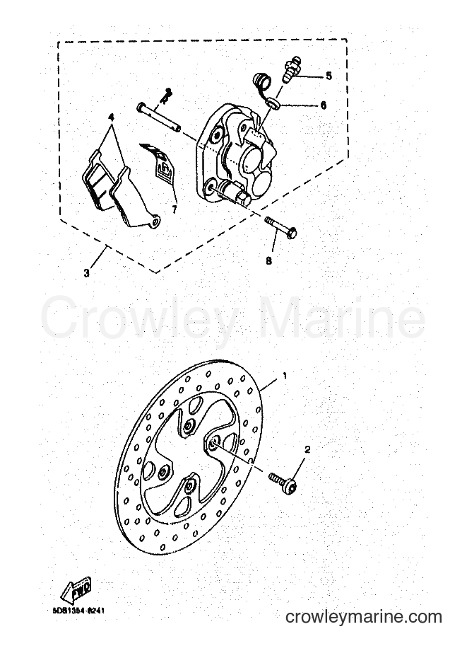 1999 Scooter YP125E - YP125E (5DS8) [010] - FRONT BRAKE CALIPER