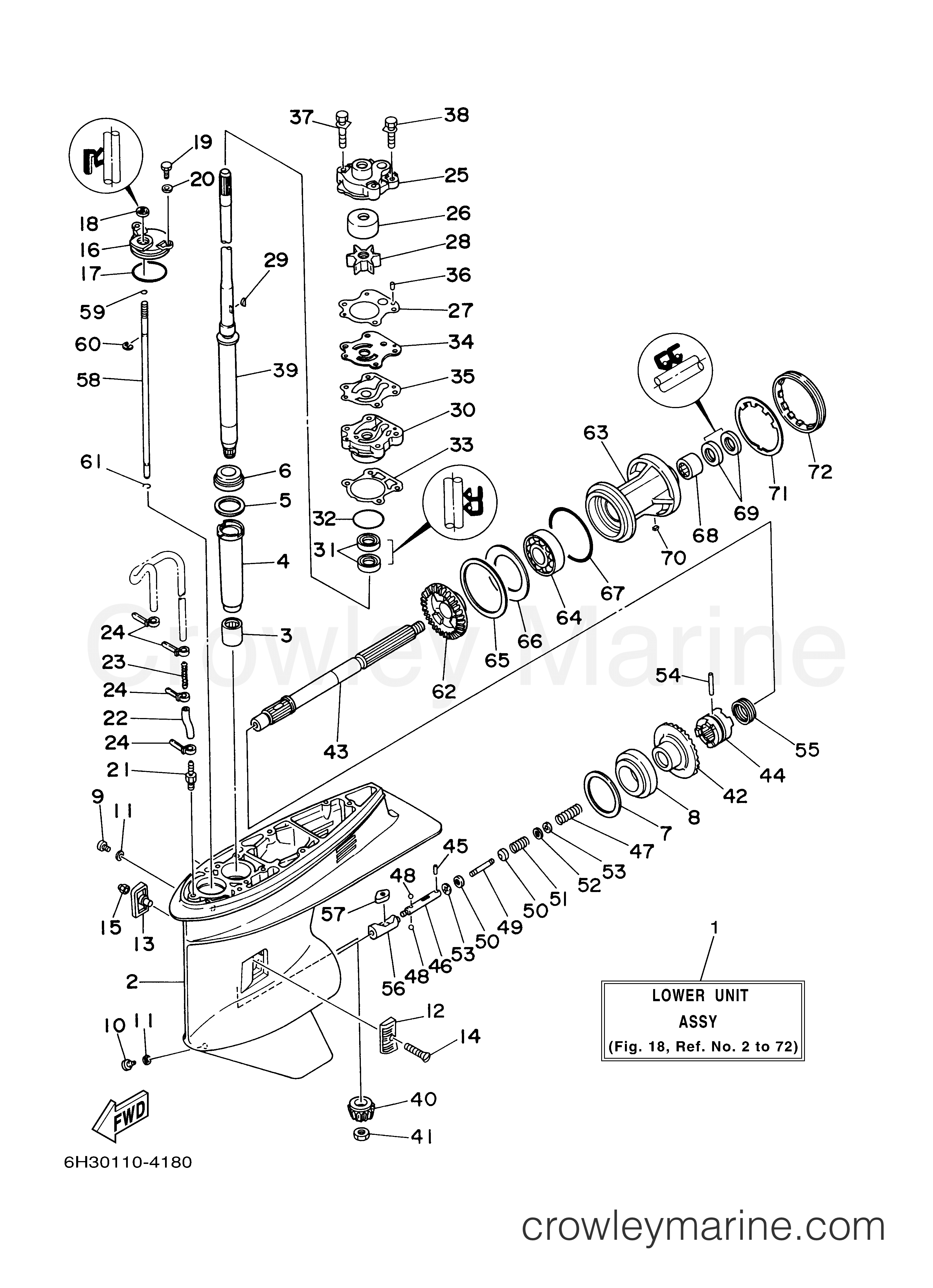 Yamaha Motors 70TLRB - LOWER CASING DRIVE 1