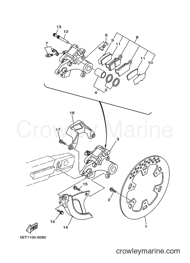 2000 Dirt Bike YZ250 - YZ250 (5HC2) [020] - REAR BRAKE CALIPER