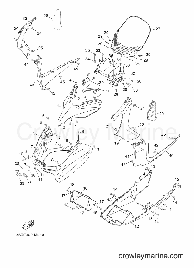 2013 Scooter YP125R - YP125R (2ABF) [020] - WINDSHIELD