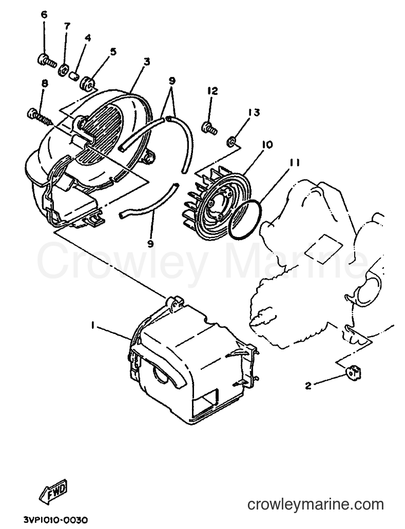 1994 Scooter YE50 - YE50 (4FW4) [999] - AIR SHROUD & FAN