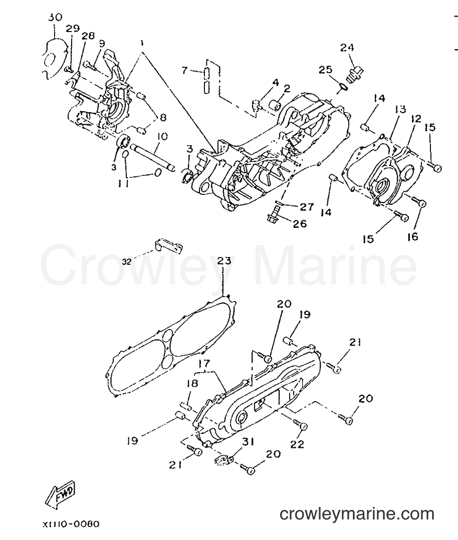 1996 Scooter CW50 - CW50 (4VV5) [999] - CRANKCASE