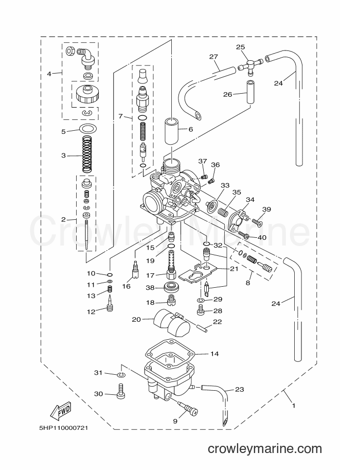 2004 Dirt Bike TT-R125E - TT-R125E (5HPS) [040] - CARBURETOR
