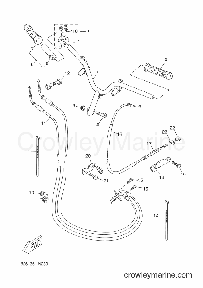 Yamaha Motors YN50FMU (B261) [010] - STEERING HANDLE & CABLE