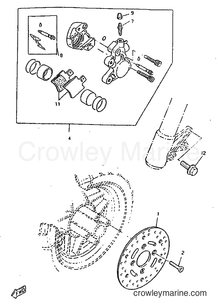 1998 Scooter CW50RSP - CW50RSP (4URD) [999] - FRONT BRAKE CALIPER