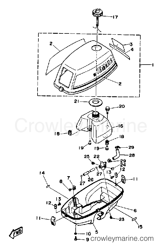 Yamaha Motors 3LD - COWLING FUEL