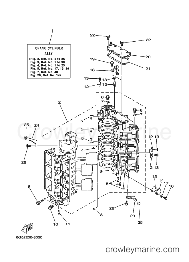 Yamaha Motors 200AET (60H2) [070] - CYLINDER & CRANKCASE 1