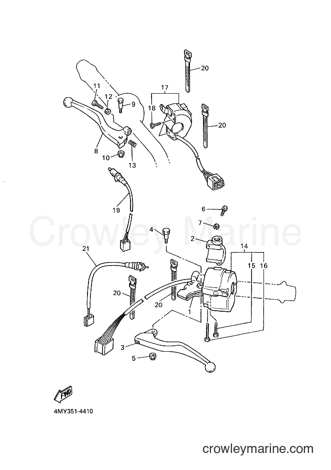 1996 Dirt Bike XTZ660 - XTZ660 (4MY3) [080] - HANDLE SWITCH & LEVER