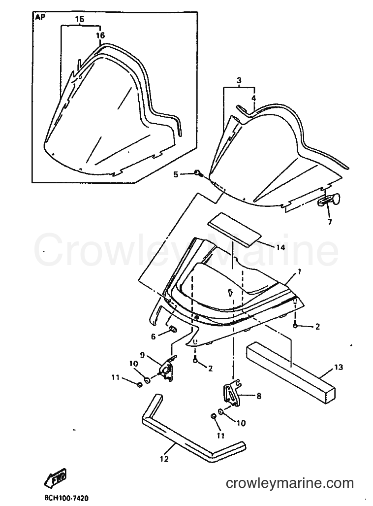Yamaha Motors VX700SX (8CH1) [020] - WINDSHIELD