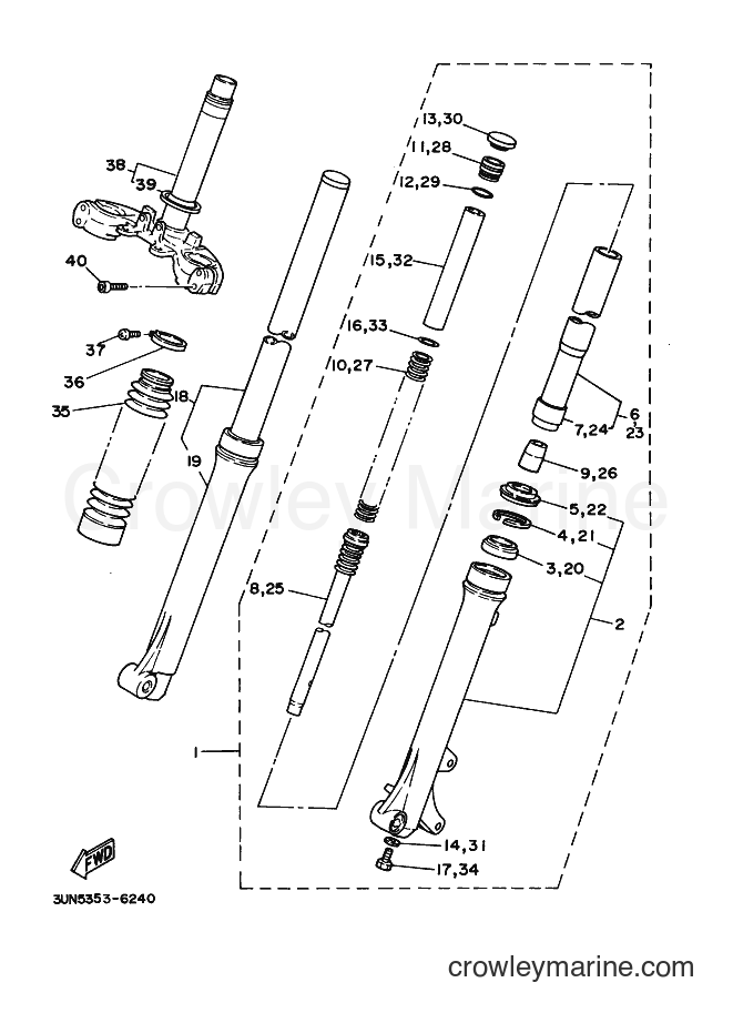 1996 Scooter DT50LC - DT50LC (3UN5) [010] - FRONT FORK