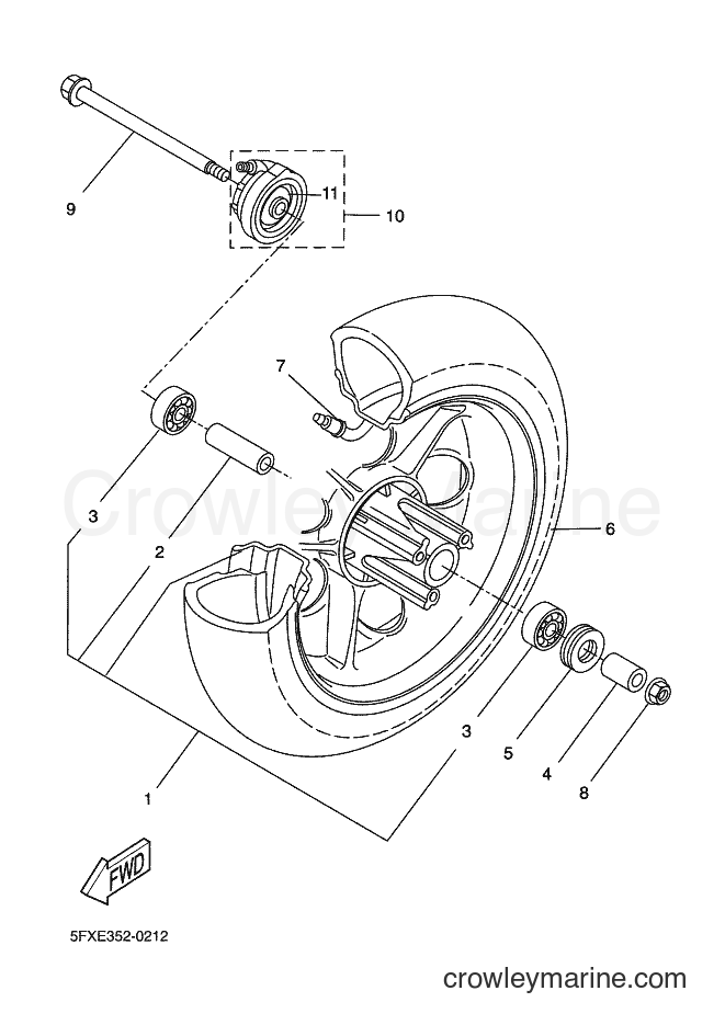 Yamaha Motors CW50RS (2B19) [020] - FRONT WHEEL