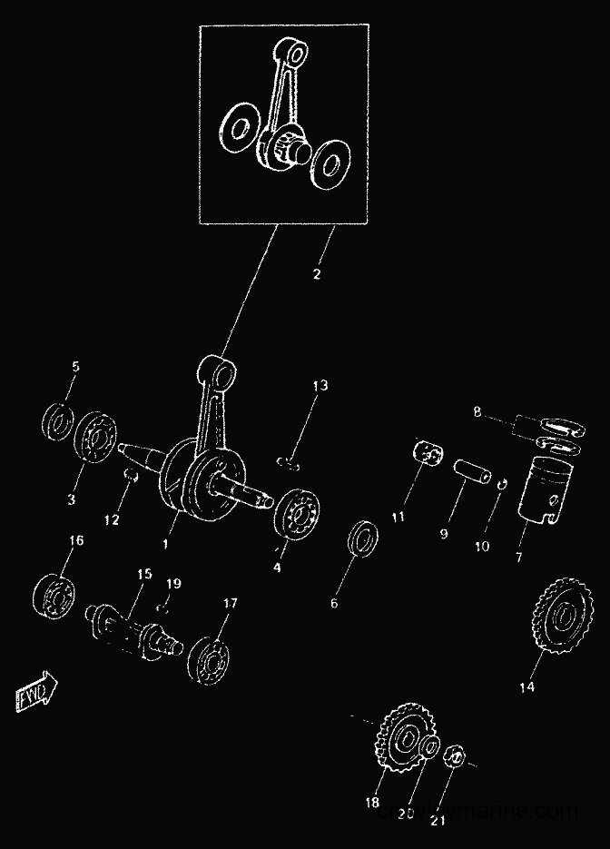 1999 Scooter TZR50 - TZR50 (4YV2) [999] - CRANKSHAFT & PISTON