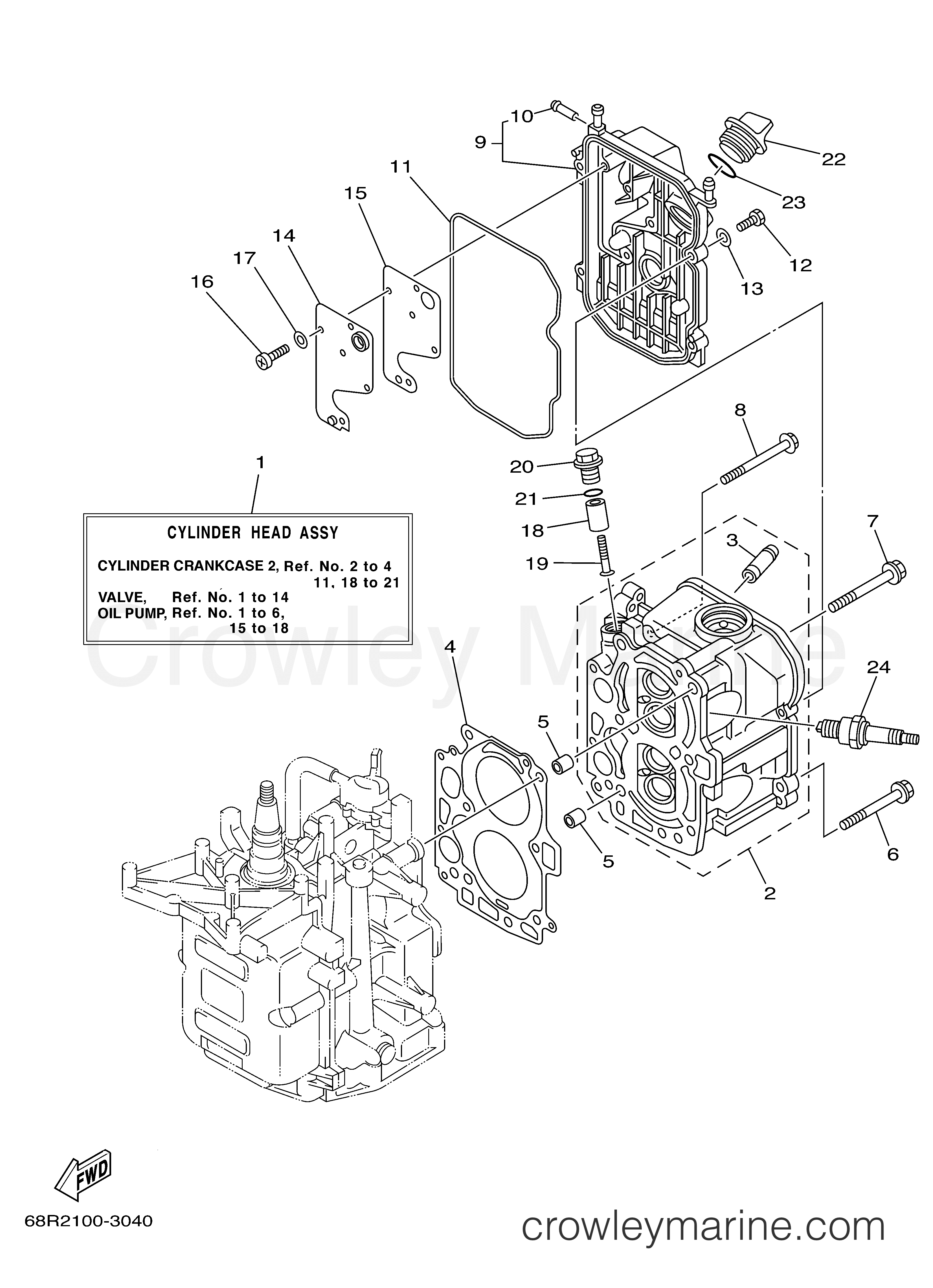 Yamaha Motors T8PLRC - CYLINDER CRANKCASE 2