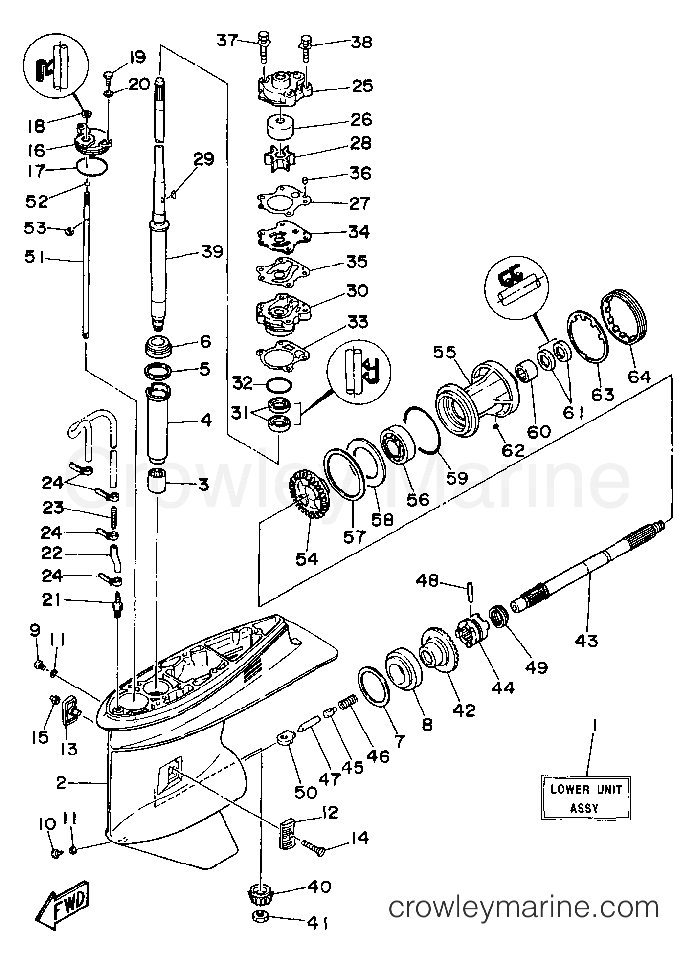 Yamaha Motors C60TLRV - LOWER CASING DRIVE 1