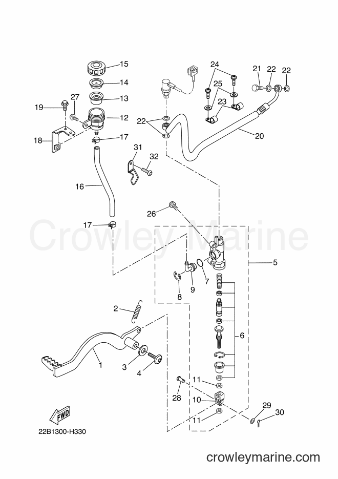 2013 Dirt Bike WR125X - WR125X (22B8) [080] - REAR MASTER CYLINDER