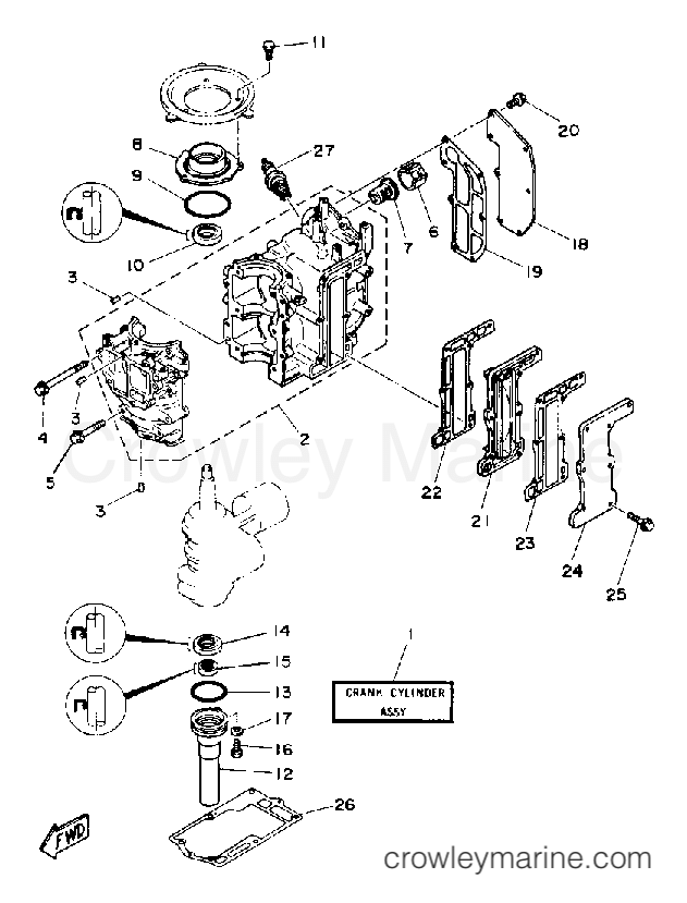 Yamaha Motors 8MLHR - CRANKCASE CYLINDER