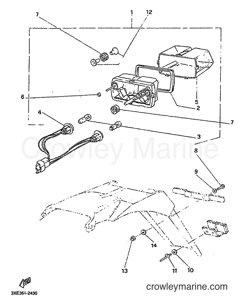 1992 Dirt Bike TDR125 - TDR125 (3XE2) [999] - TAILLIGHT