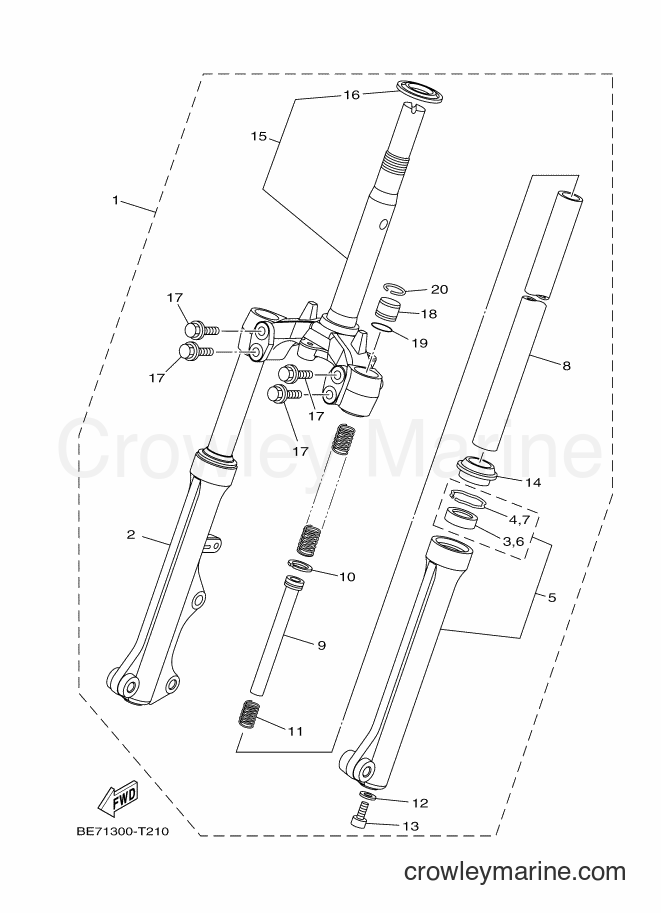 Yamaha Motors T115FL-5C (B7E1) [010] - FRONT FORK