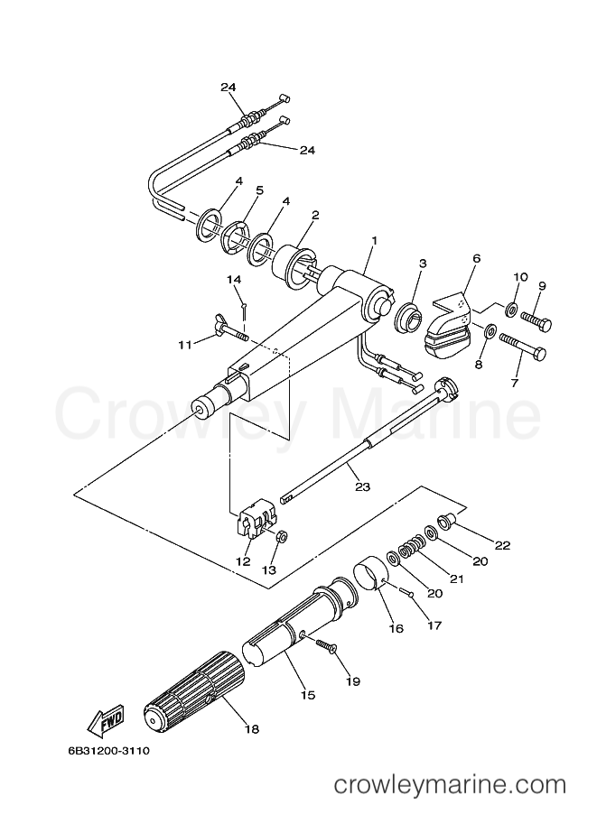Yamaha Motors E9.9DMHS (6B31) [110] - STEERING