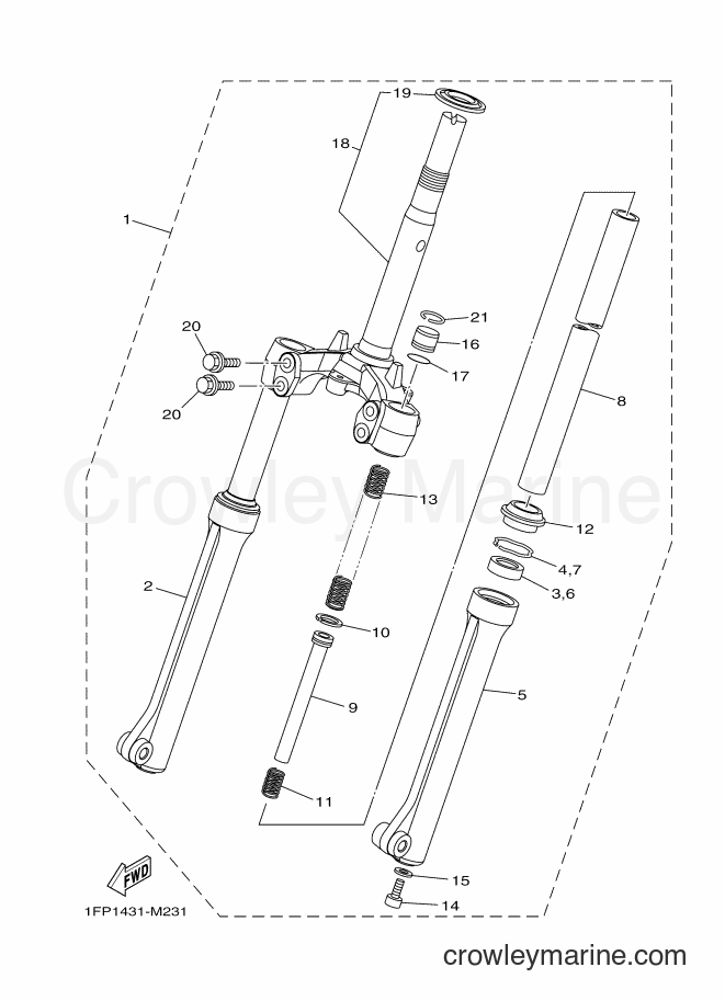 Yamaha Motors T115FLSEC (1FPD) [010] - FRONT FORK FOR DRUM BRAKE