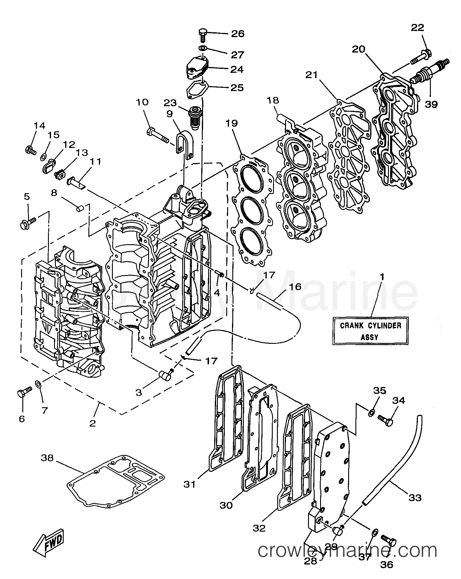 Yamaha Motors 30MSHW - CYLINDER CRANKCASE