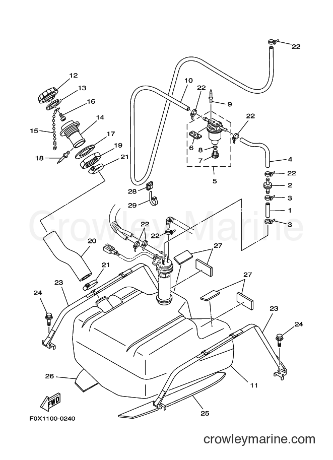 Yamaha Motors JET FOR GP1200 (67X1) [020] - FUEL TANK