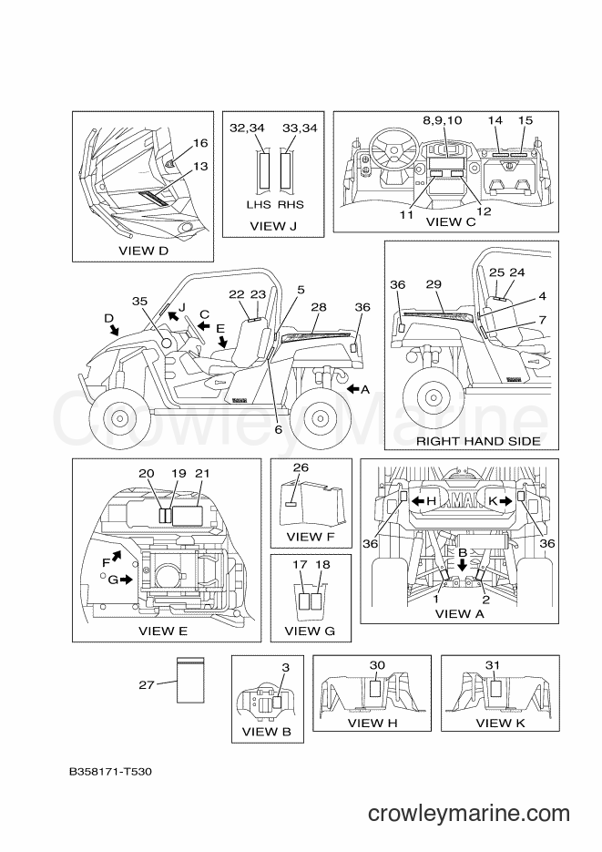 2018 ATV YXE700B - YXE700B (B358) [010] - EMBLEM & LABEL 1
