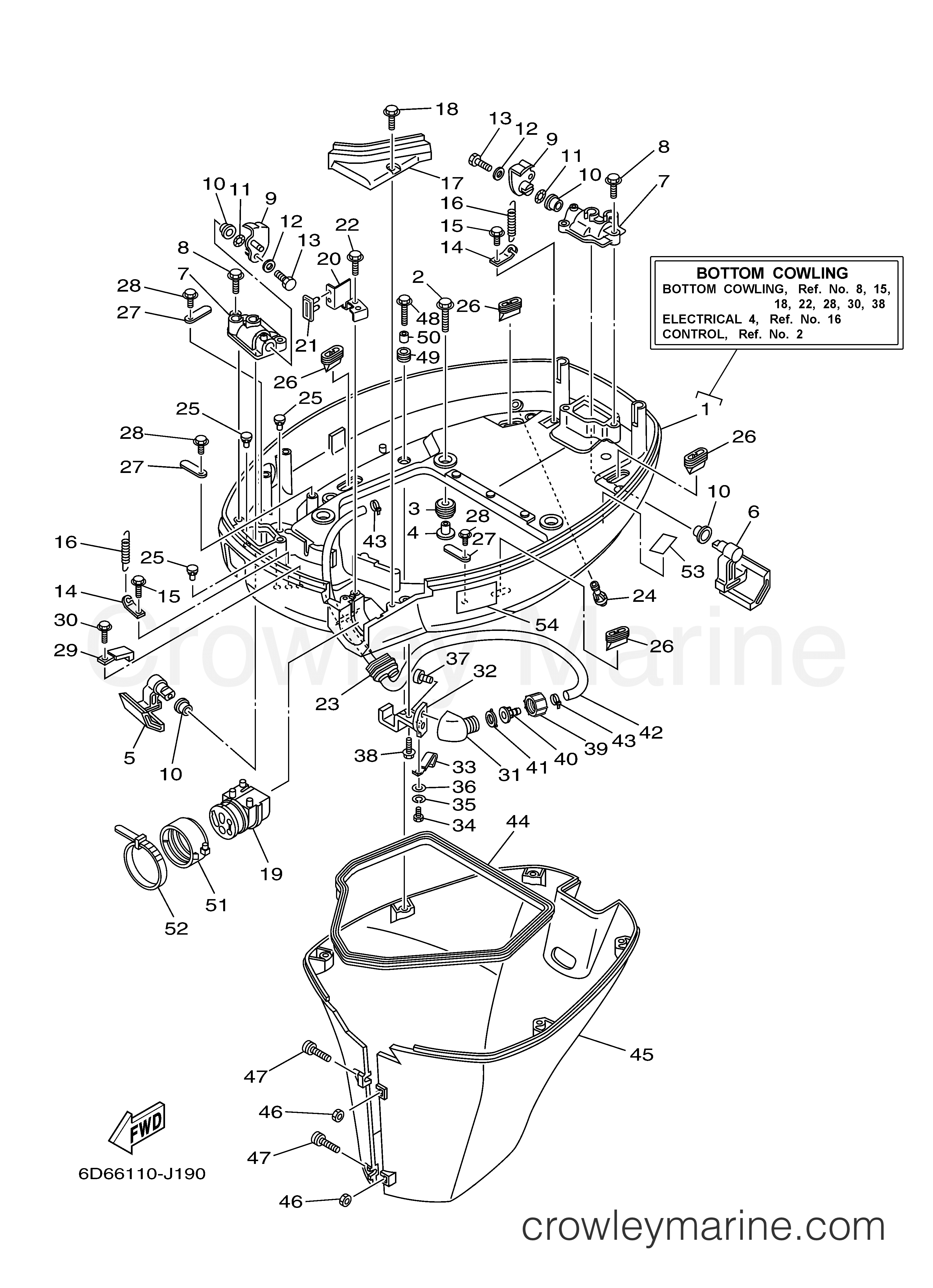Yamaha Motors F90TXR - BOTTOM COWLING