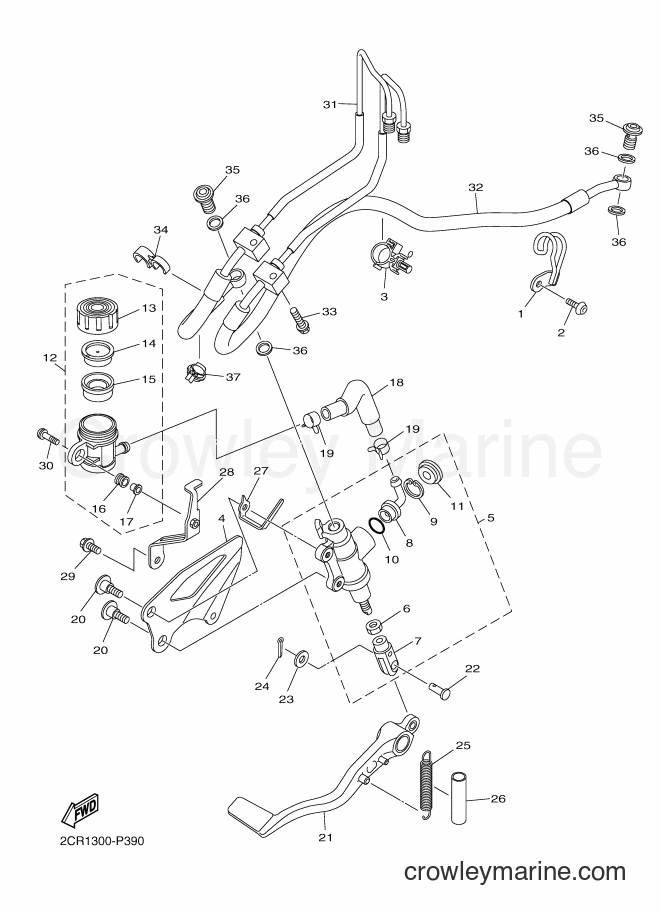 2016 Sport Bike YZF-R1 - YZF-R1 (2CRD) [010] - REAR MASTER CYLINDER