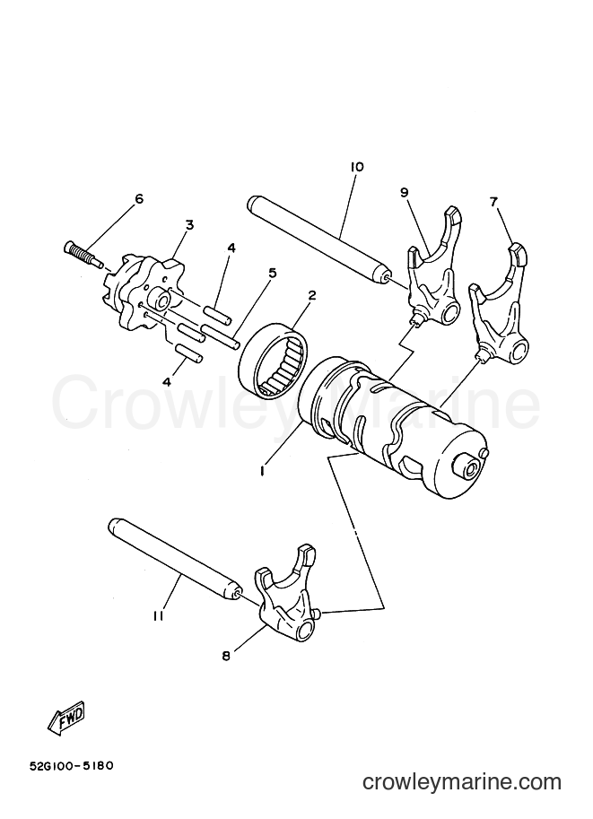 Yamaha Motors YFB250 (4BDR) [010] - SHIFT CAM & FORK