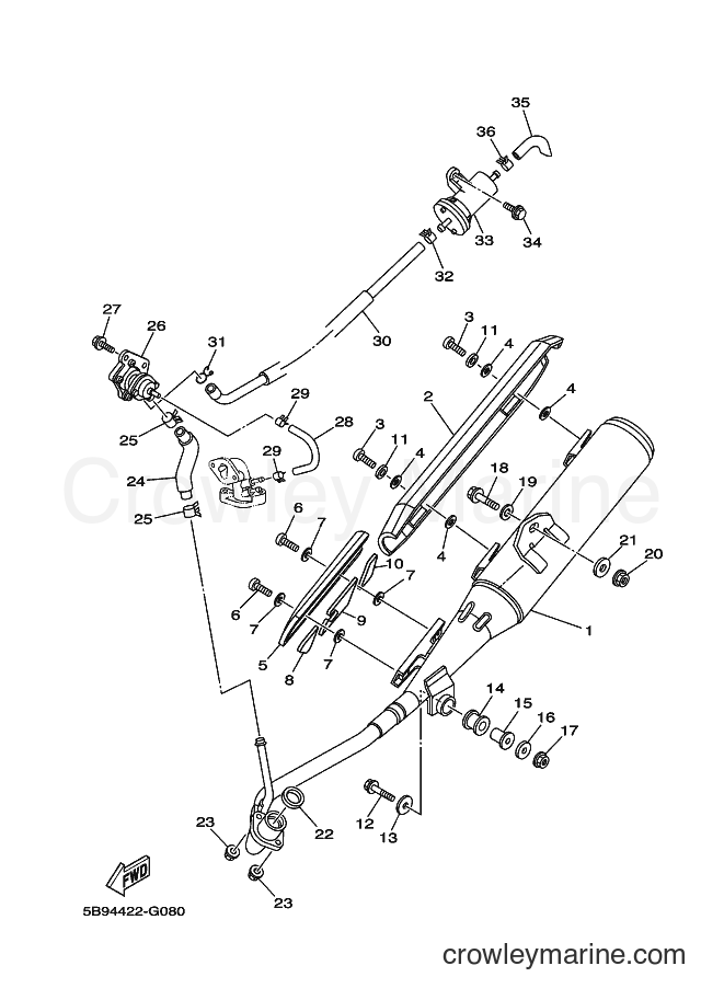 Yamaha Motors T110SEC (5B97) [010] - EXHAUST