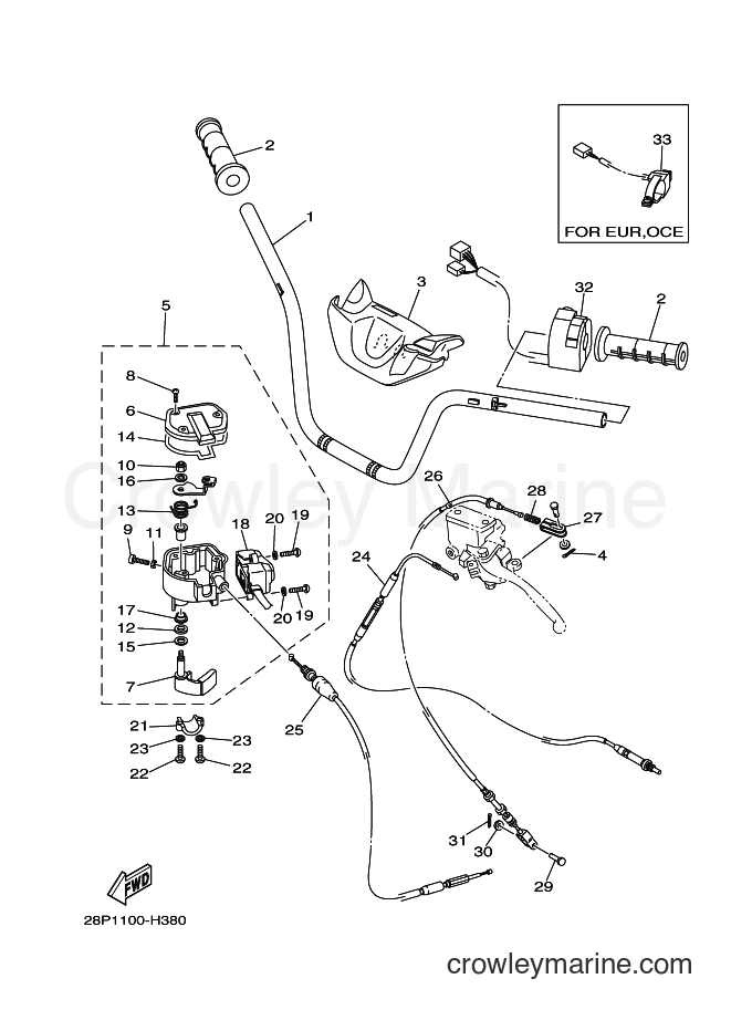 Yamaha Motors YFM700FWAD (1DTC) [010] - STEERING HANDLE & CABLE