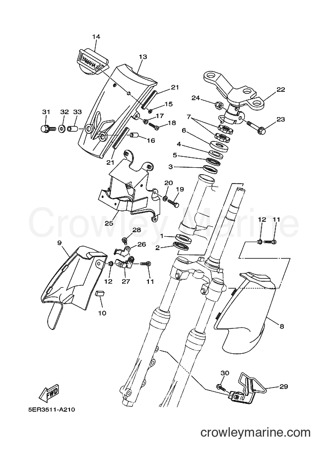 2002 Scooter T105SE - T105SE (5ER3) [010] - STEERING