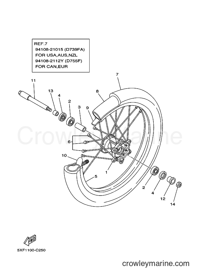 2004 Dirt Bike YZ125 - YZ125 (5XE2) [040] - FRONT WHEEL