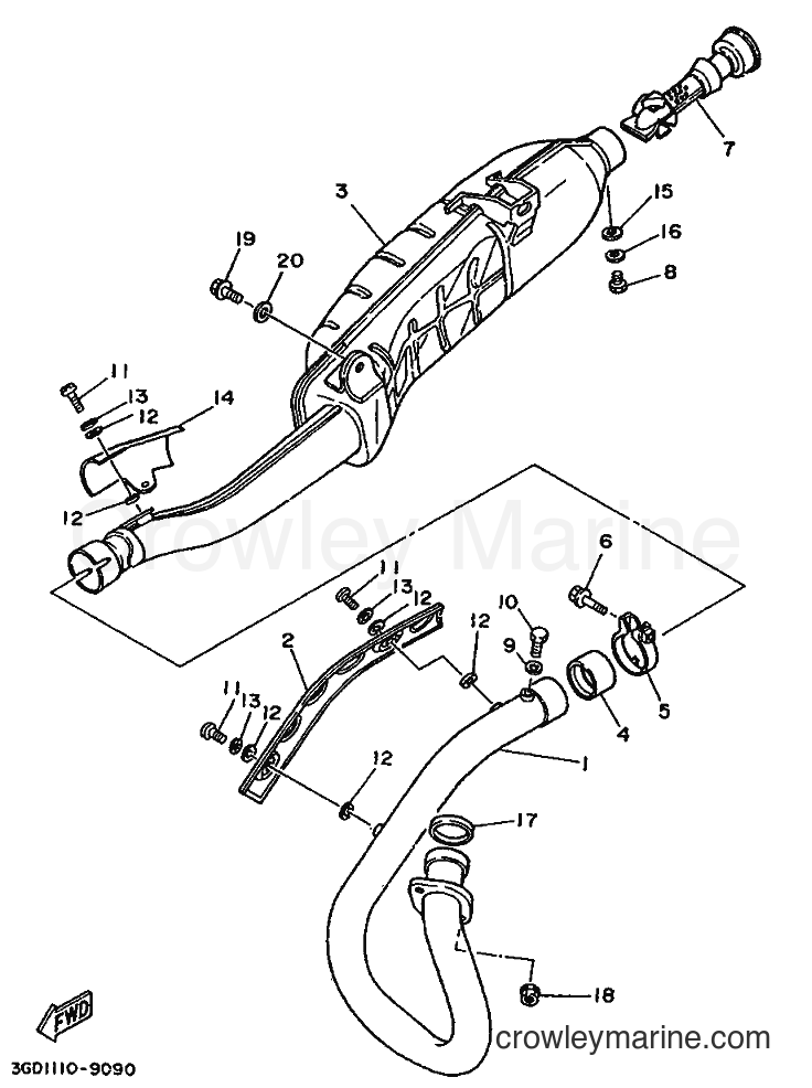 1993 ATV YFM350X - YFM350X (3GDC) [010] - EXHAUST