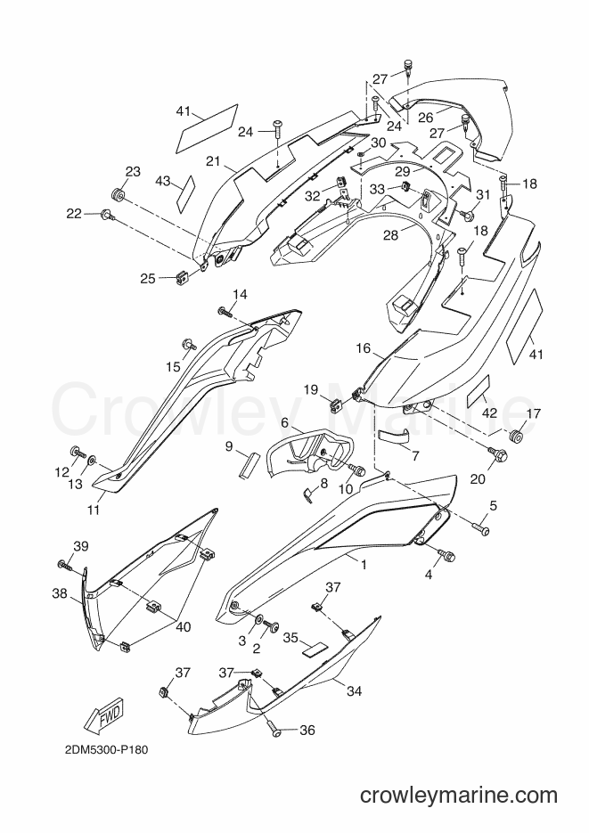 2015 Scooter YP125R - YP125R (2DM5) [010] - SIDE COVER