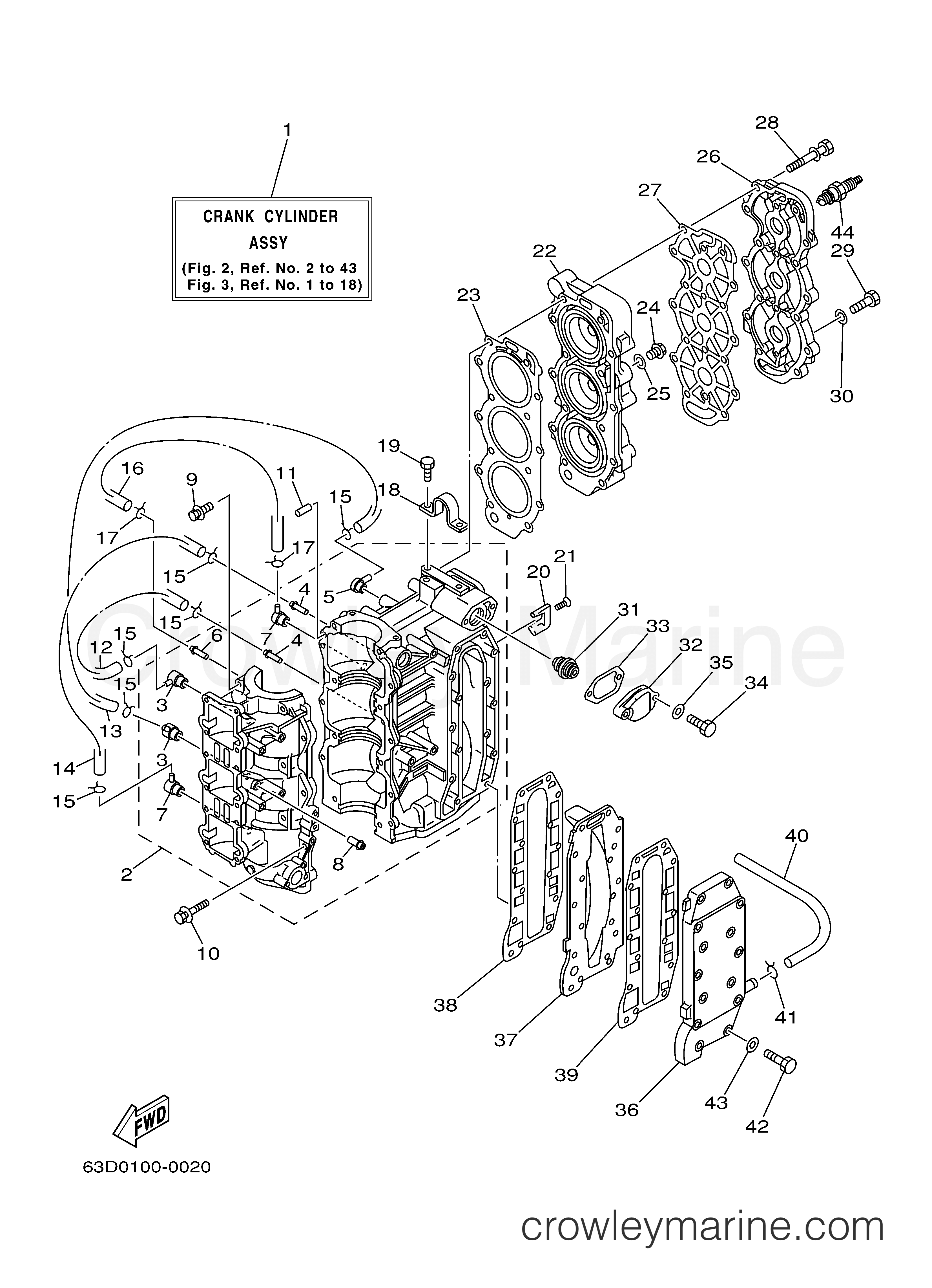 Yamaha Motors C40TLRY - CYLINDER CRANKCASE