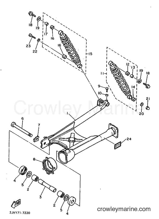 1988 Cruiser XV535U - XV535U (2JV0) [010] - REAR ARM & SUSPENSION