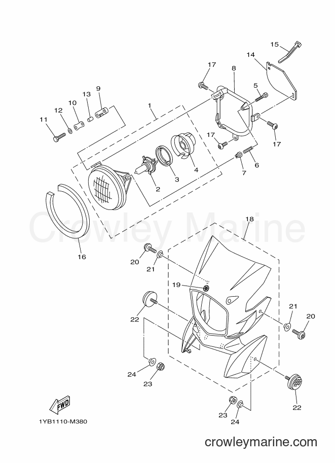 2013 Dirt Bike XT250 - XT250 (1YB3) [010] - HEADLIGHT