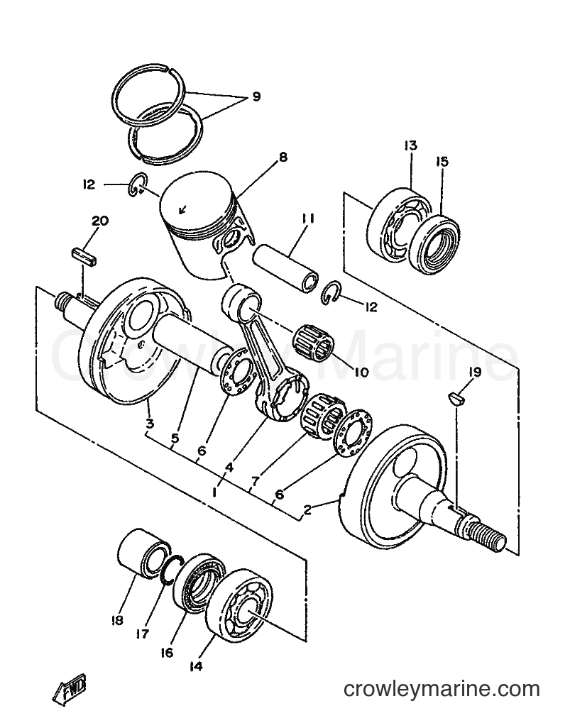 Yamaha Motors DT125-MX (4J3) [999] - CRANKSHAFT & PISTON