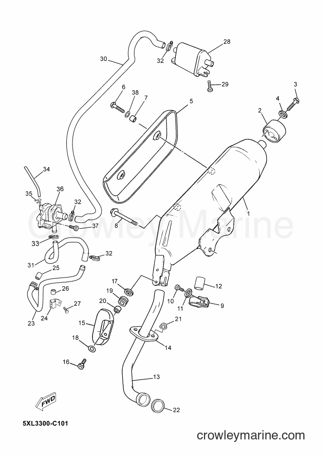 Yamaha Motors YP180E (5XM2) [010] - EXHAUST