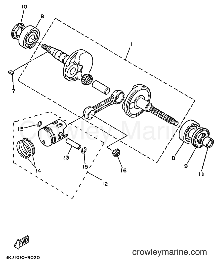 1995 Scooter YE50 - YE50 (4FW6) [999] - CRANKSHAFT & PISTON