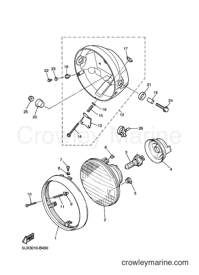 Yamaha Motors XJR1300 (5UXK) [010] - HEADLIGHT