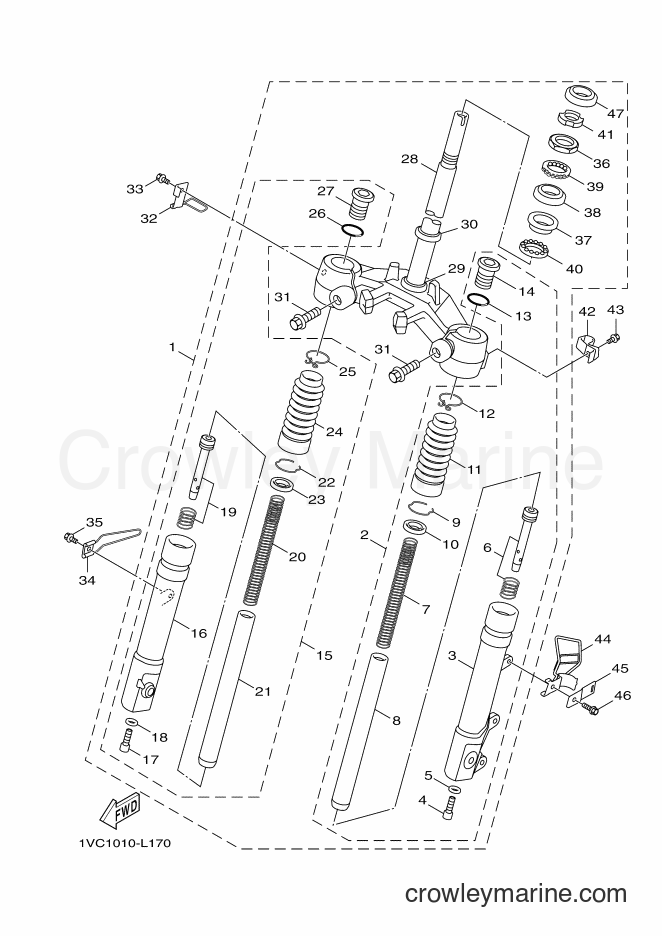 Yamaha Motors YW50F (1CD6) [010] - FRONT FORK