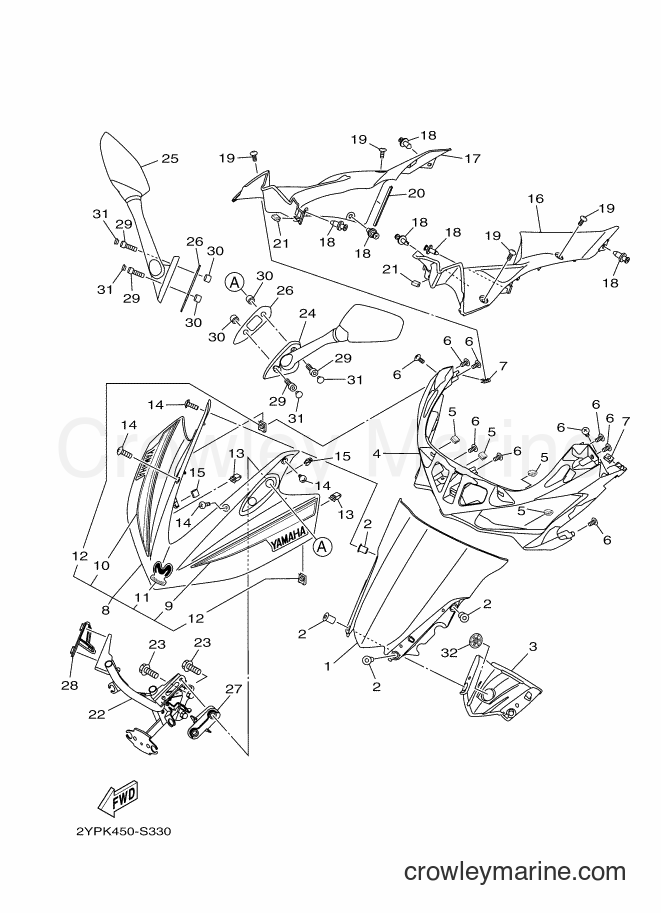 2017 Sport Bike YZF-R3A - YZF-R3A (B02L) [010] - WINDSHIELD