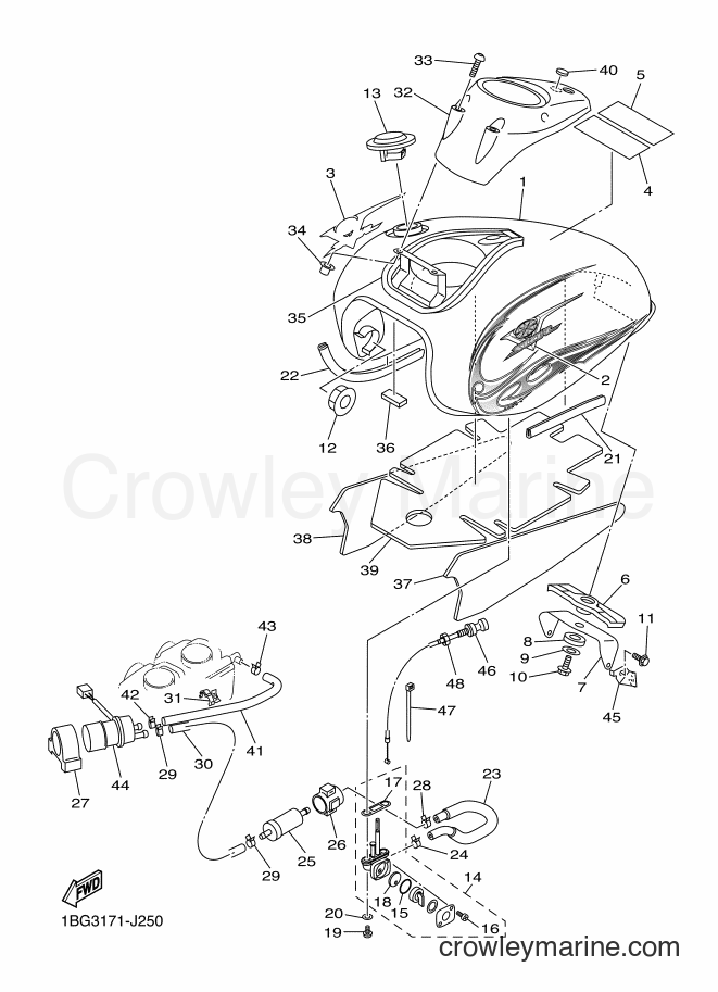 2011 Cruiser XVS650AT - XVS650AT (1BG4) [010] - FUEL TANK